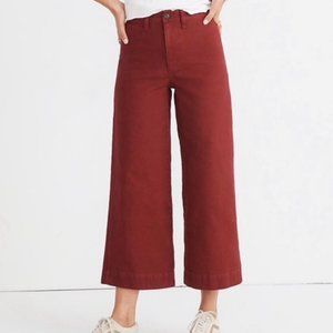 Madewell Wide Leg Emmett Crop Pants in Rustic Red